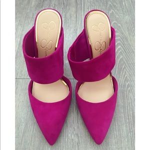 Jessica Simpson Suede Chandra Pink Magenta Heels